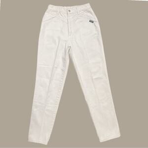 Vintage Rockies Bareback Yoke Front Western Cowgirl Cream Jeans Waist 27”